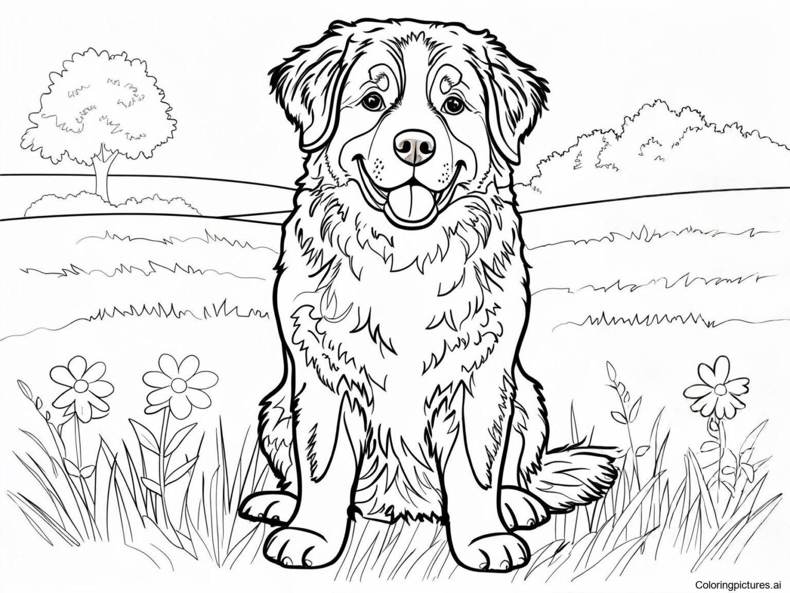 Bernese Mountain Dog - Free Printable Coloring Page
