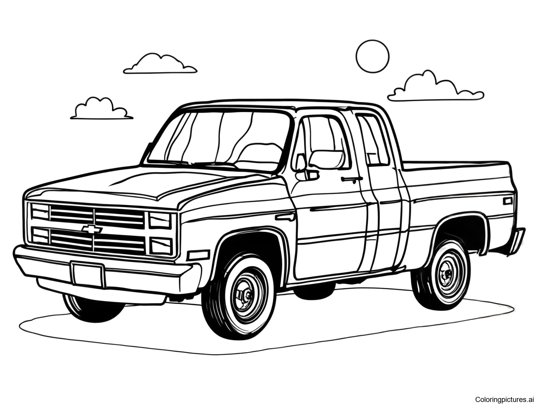 Chevrolet Truck Free Printable Coloring Page