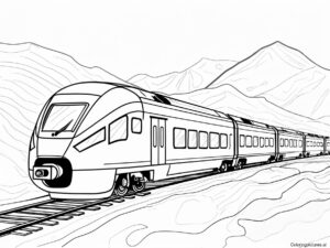 Modern Train Coloring Page