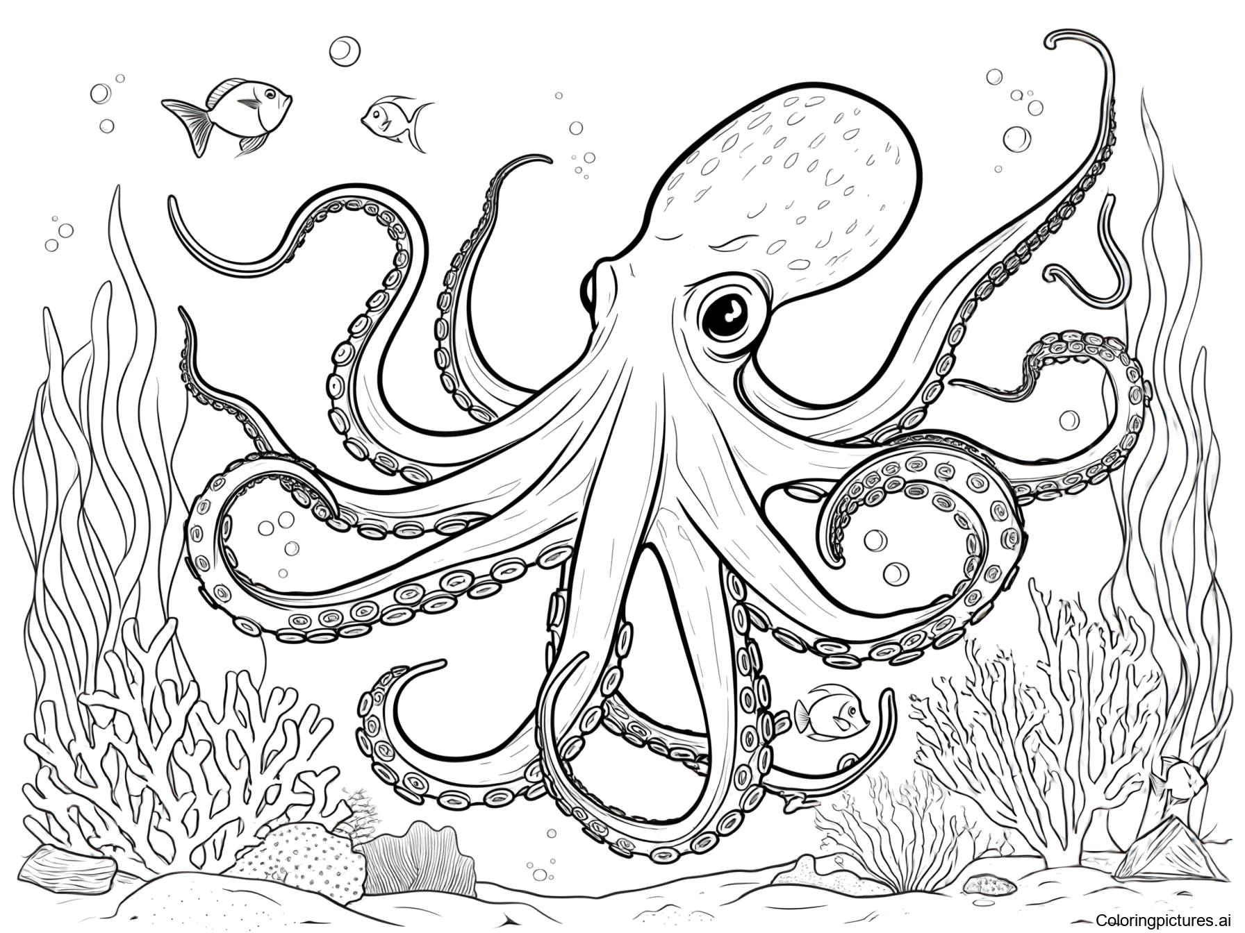 Octopus Free Printable Coloring Page Octopus Free Printable Coloring Page