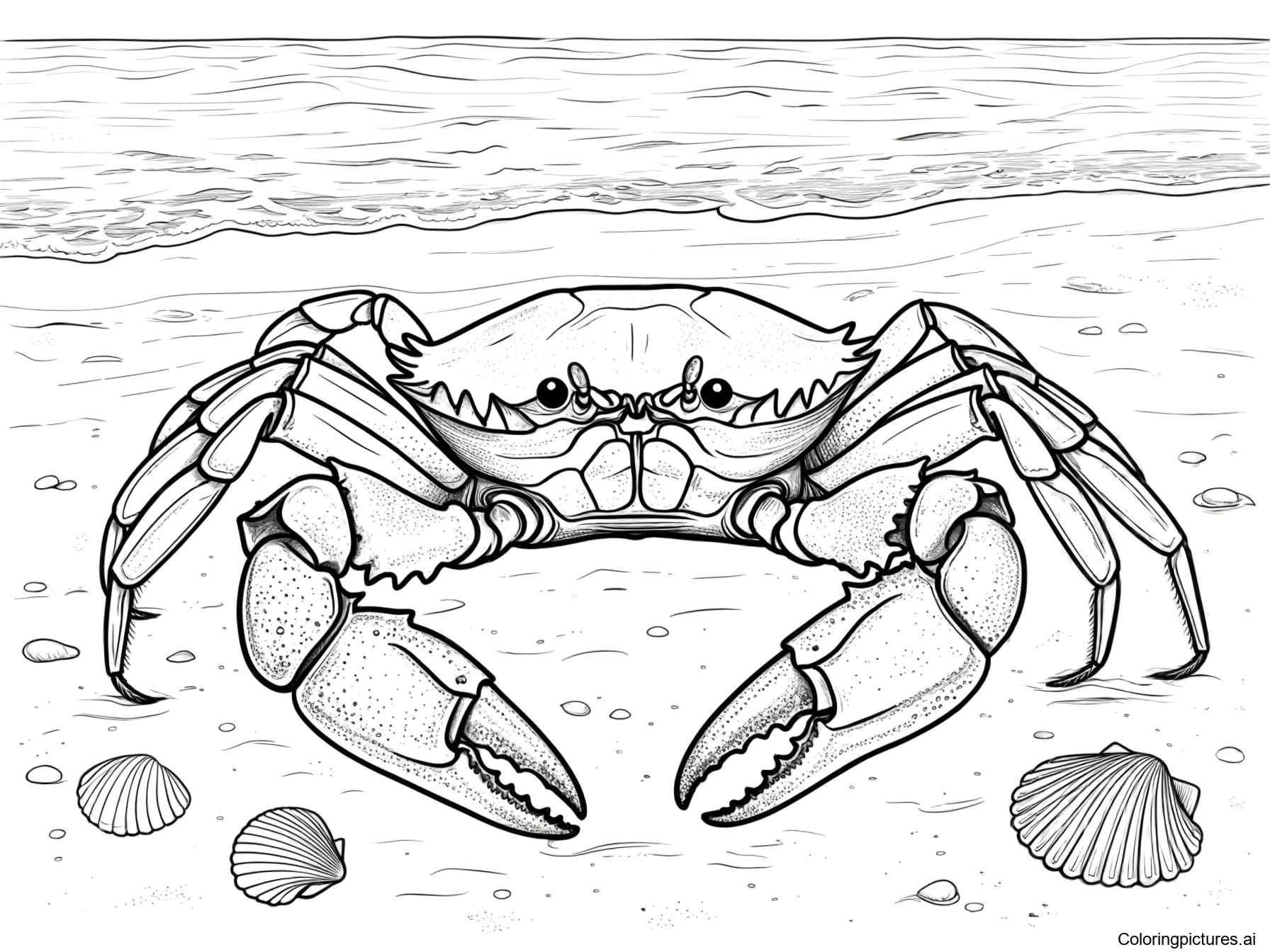 Realistic Crab Free Printable Coloring Page