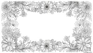 Floral Coloring Page with Names