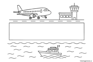 Airport Coloring Page with Names