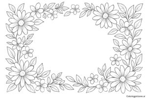 Free Flowers Coloring Page with Names