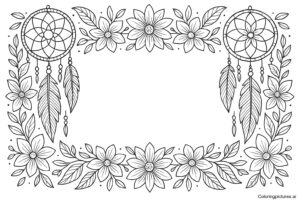 Dreamcatcher Coloring Page with Names